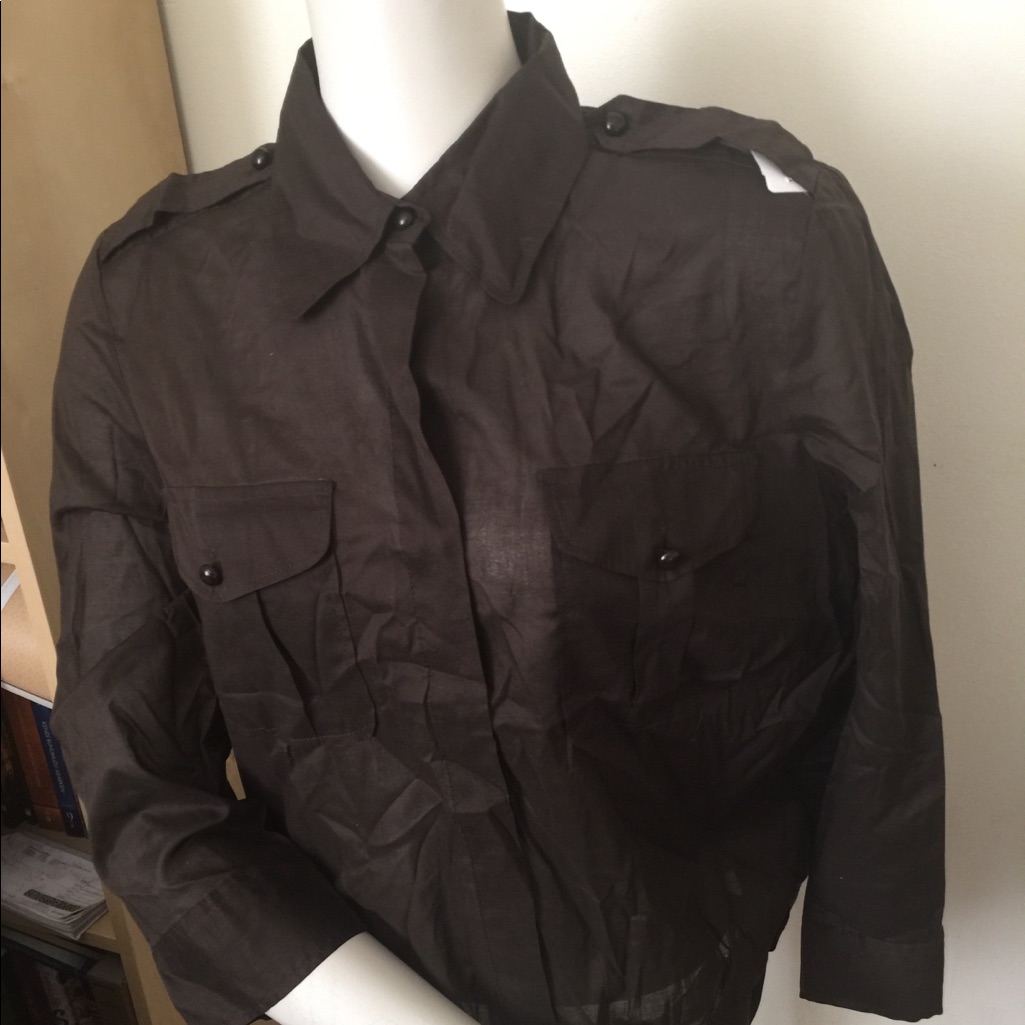 Ann Taylor Womens Size 8 Brown 3/4 Sleeve Top